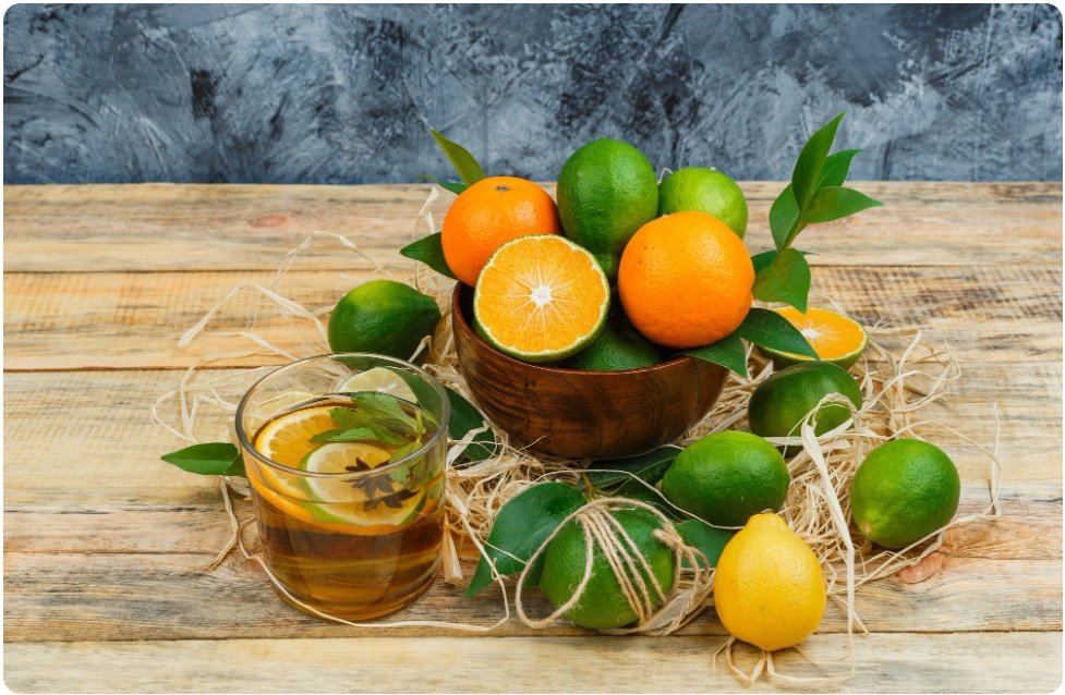 Fresh citrus fruits rich in vitamin C for immune support