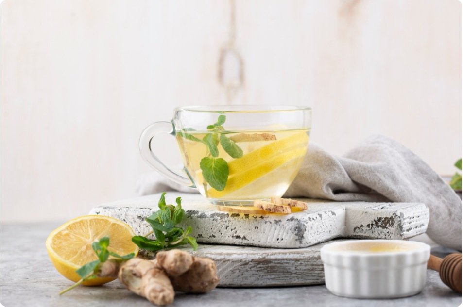 Fresh ginger root and ginger tea for anti-inflammatory support